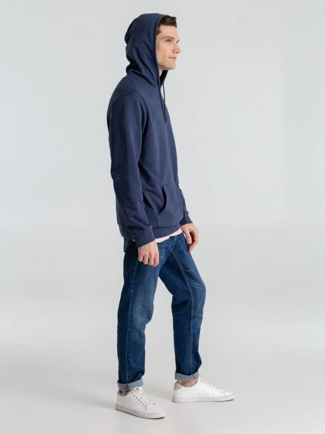 Толстовка с капюшоном унисекс Hoodie, синий меланж, размер XXL фото 19