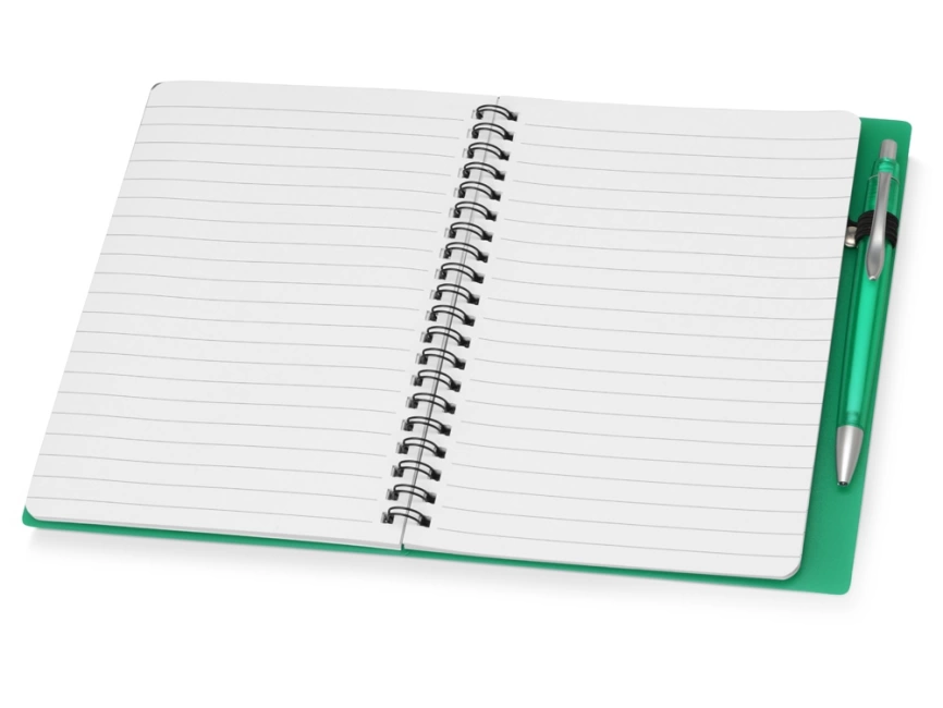 Блокнот Контакт с ручкой, зеленый фото 3