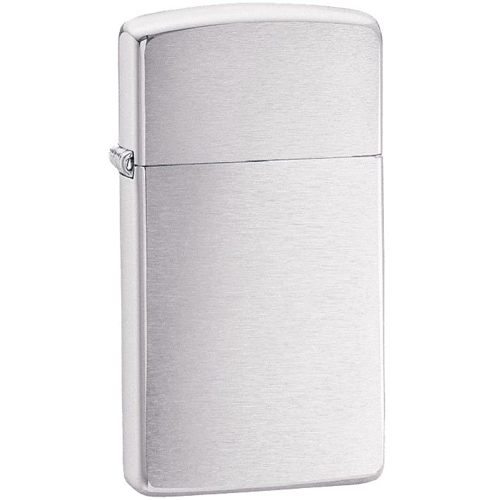 Зажигалка Zippo Slim Brushed, матовая серебристая фото 1