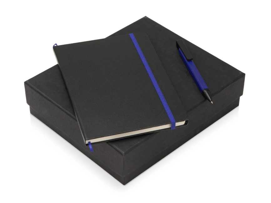 Подарочный набор Jacque с ручкой-подставкой и блокнотом А5, синий фото 1