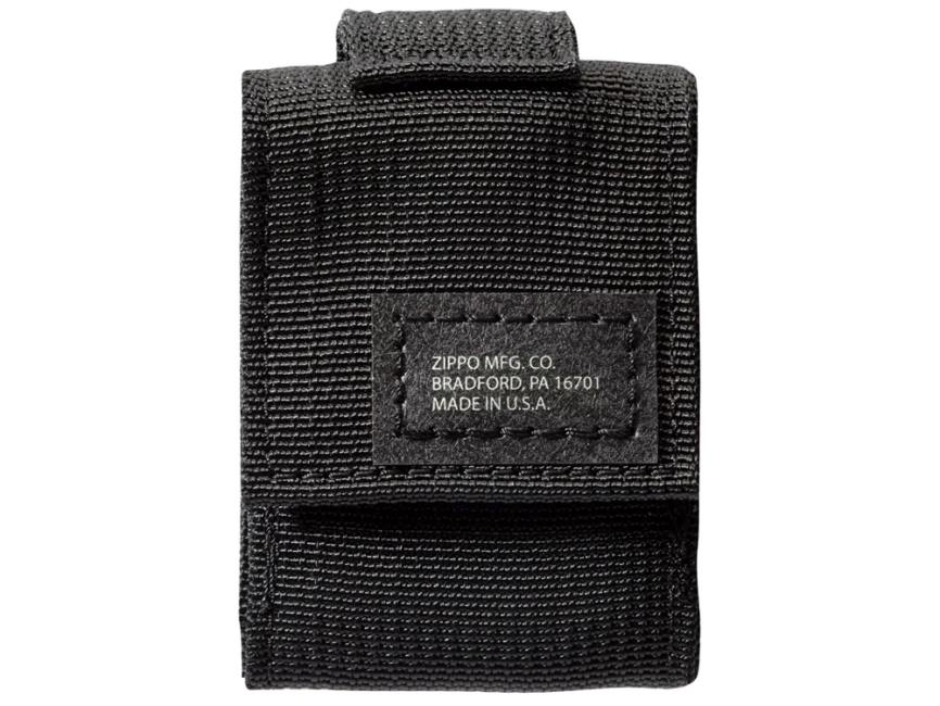 Набор ZIPPO: чёрная зажигалка Black Crackle® и чёрный нейлоновый чехол, в подарочной коробке фото 6