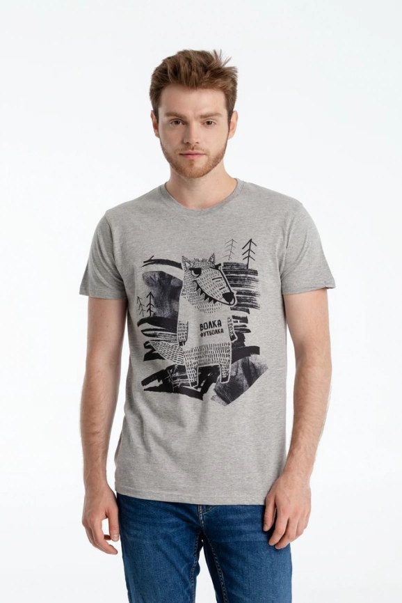 Футболка «Волка футболка», серый меланж, размер XXL фото 4
