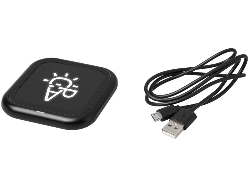 Беспроводная зарядка Radiant со светящимся логотипом, черный фото 8