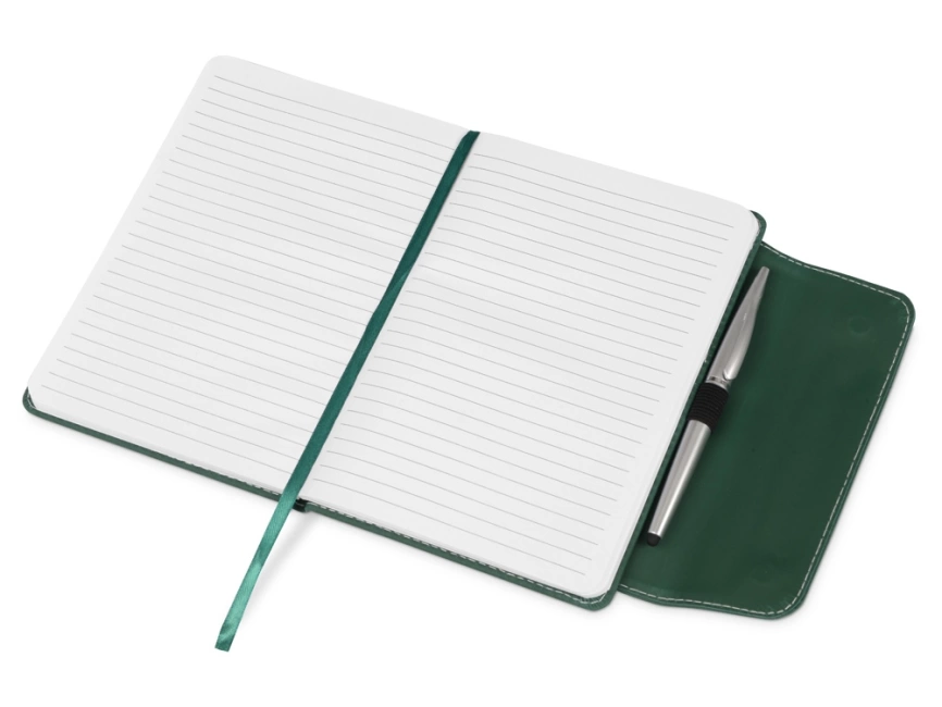 Блокнот A5 Horsens с шариковой ручкой-стилусом, зеленый фото 3