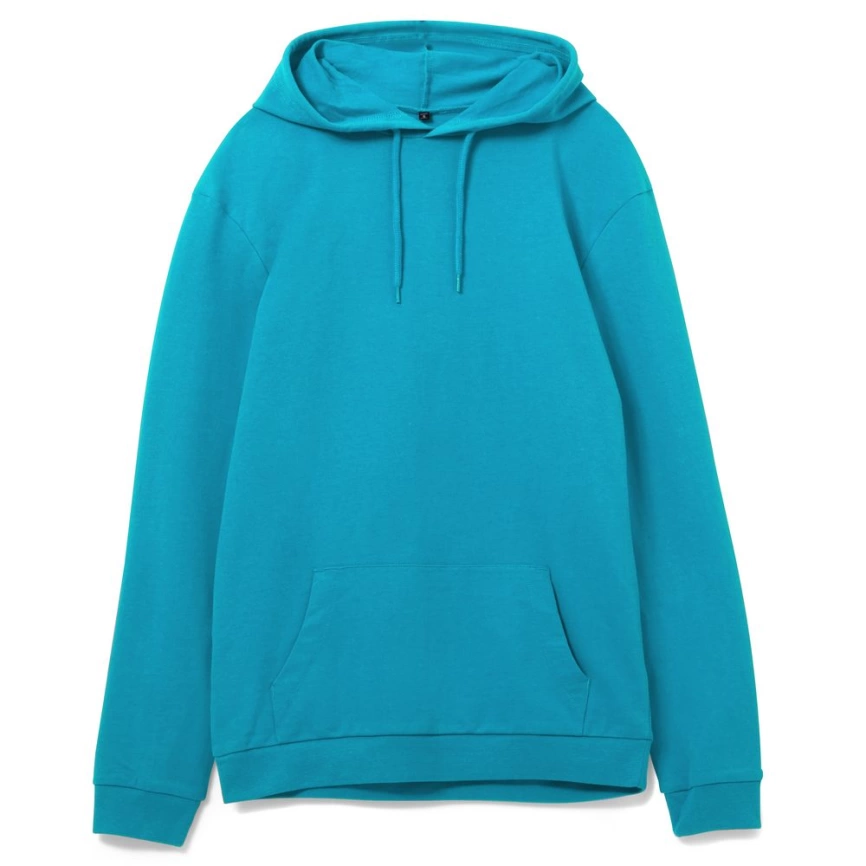 Толстовка с капюшоном унисекс Hoodie, бирюзовая, размер M фото 6
