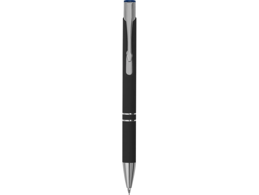Ручка металлическая шариковая Legend Mirror Gum софт-тач с цветным слоем, черный / синий фото 4