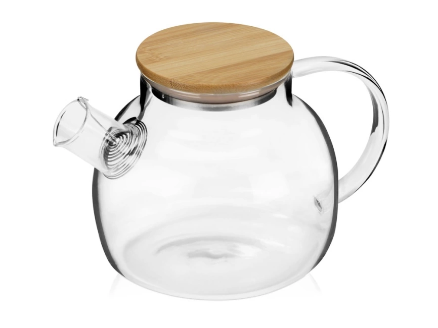 Стеклянный заварочный чайник Sencha с бамбуковой крышкой фото 1