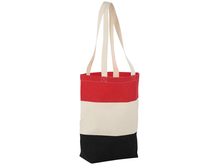 Хлопковая сумка Colour Block, красный/бежевый/черный фото 1