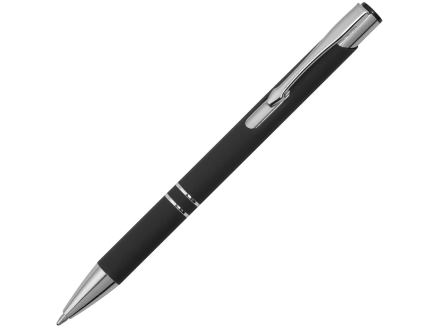 Ручка металлическая шариковая Legend Gum софт-тач, черный фото 1