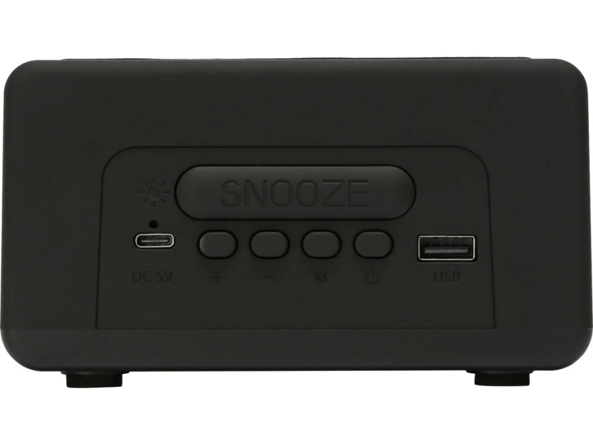 Беспроводная колонка с часами и функцией беспроводной зарядки Sentry, черный фото 8