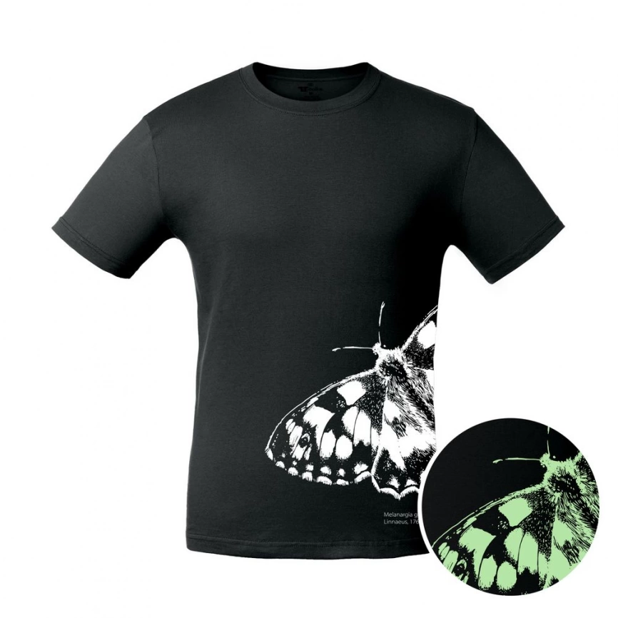 Футболка «Бабочка» со светящимся принтом, черная, размер L фото 2