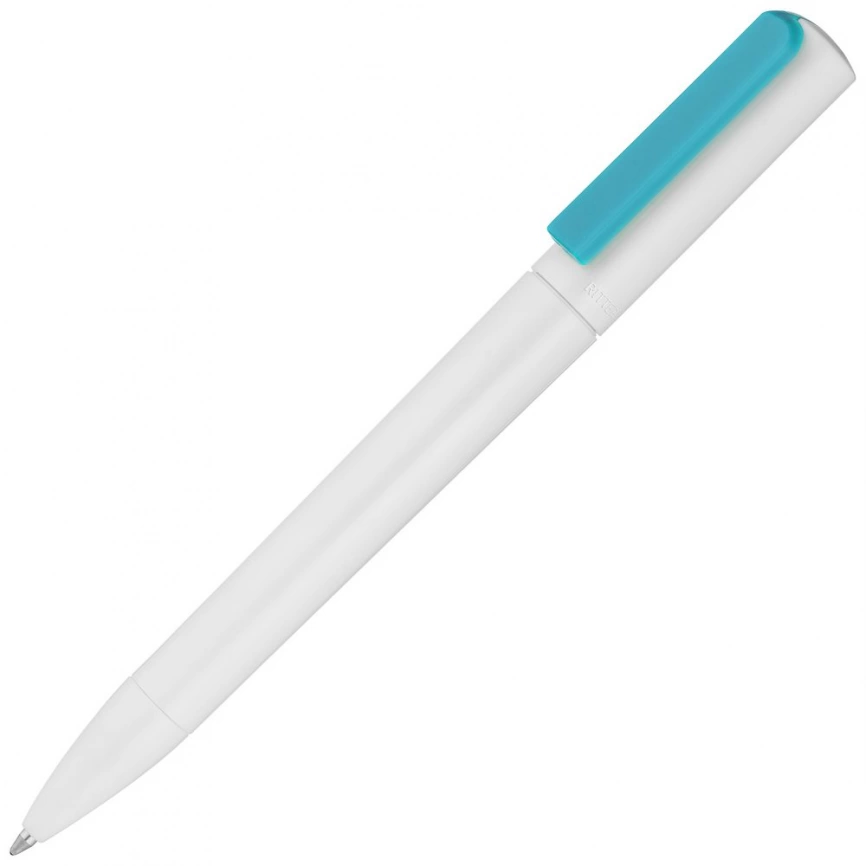 Ручка шариковая Split White Neon, белая с голубым фото 1