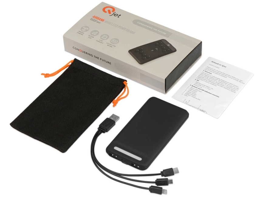 Портативное беспроводное зарядное устройство Airbank, 10000 mAh,  черный фото 10
