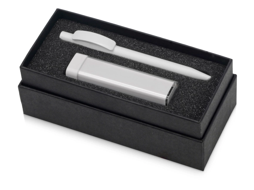 Подарочный набор White top с ручкой и зарядным устройством, белый фото 2