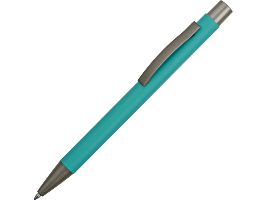 Ручка металлическая soft touch шариковая Tender, бирюзовый фото 1
