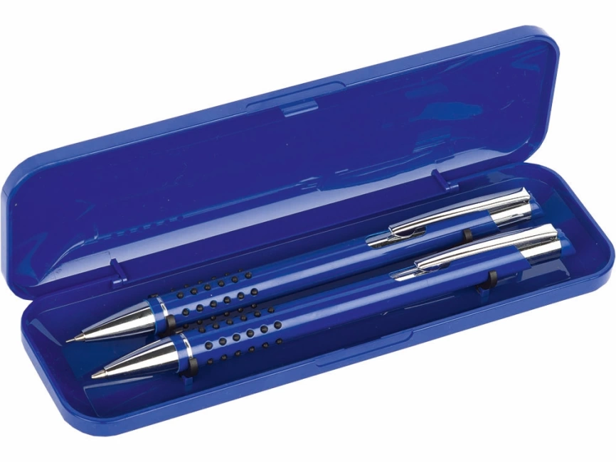 Набор Онтарио: ручка шариковая, карандаш механический, синий/серебристый фото 2