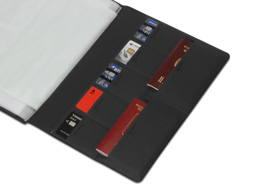 Органайзер Favor для семейных документов на 4 комплекта документов, формат А4, черный фото 4