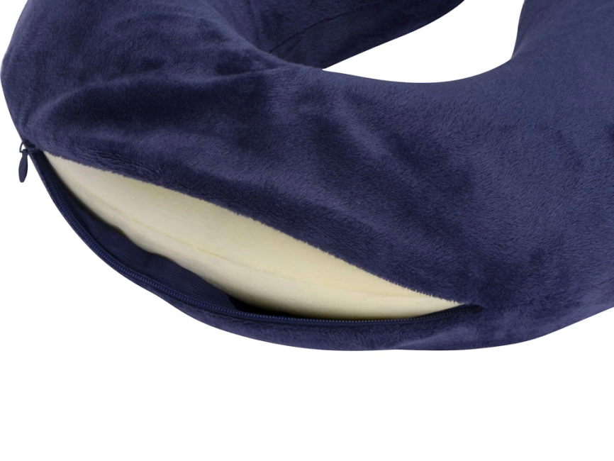 Подушка Basic из микрофибры с эффектом памяти U-shape, синий фото 3
