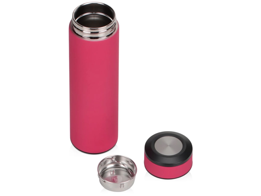 Термос Confident с покрытием soft-touch 420мл, розовый фото 2