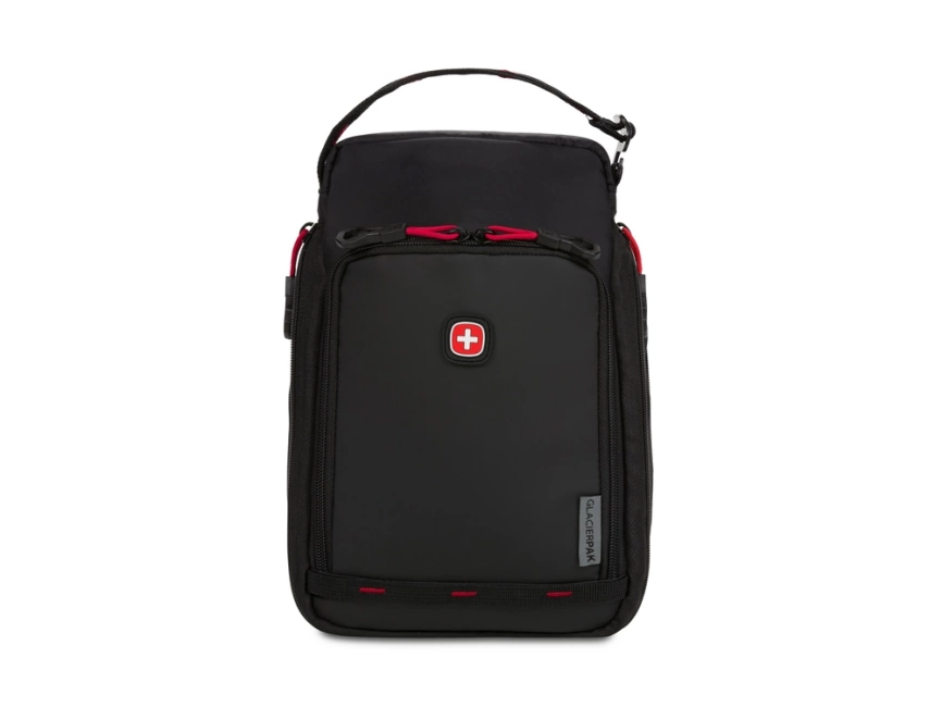 Термосумка для ланча SWISSGEAR, прорезиненный полиэстер 600D, черный/красный, 18x12x28 см, 4 л фото 3