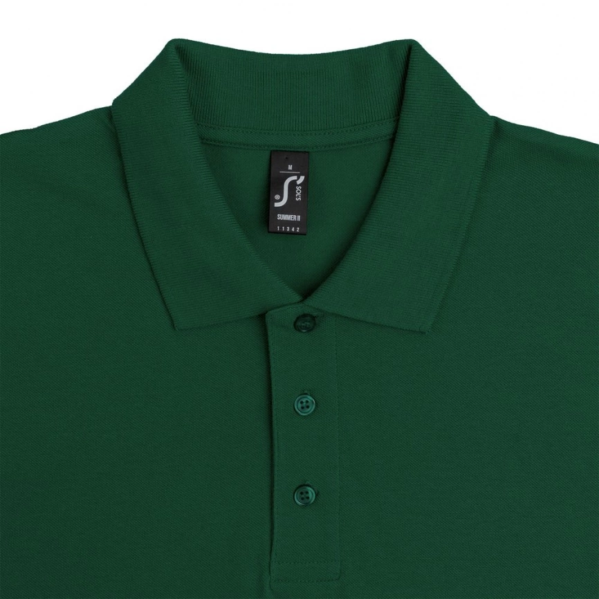 Рубашка поло мужская Summer 170 темно-зеленая, размер L фото 10