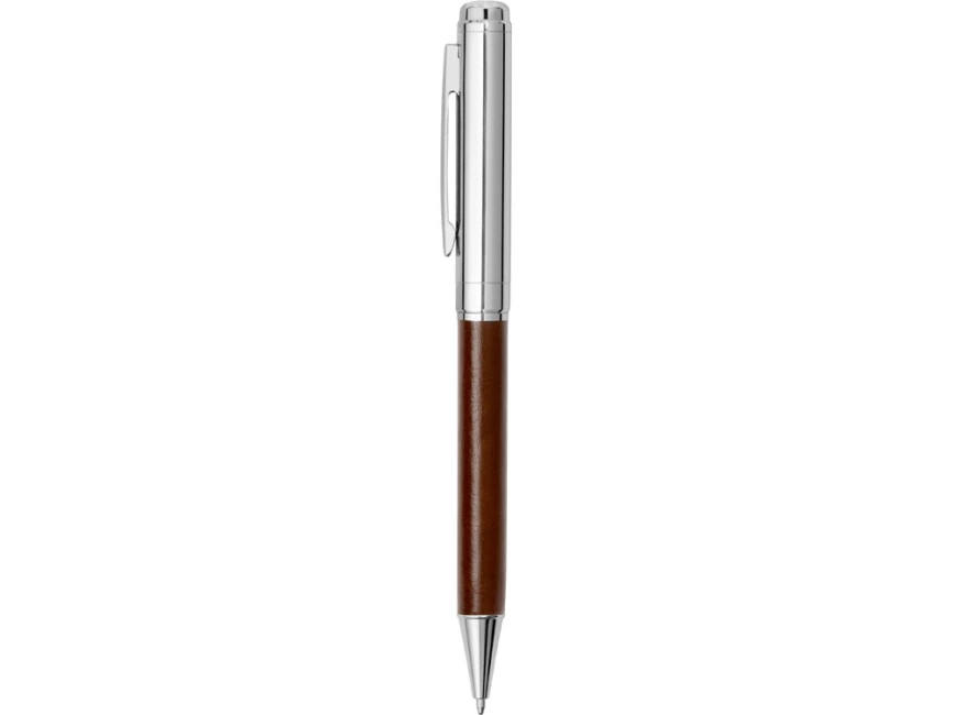 Бизнес-блокнот А5 с клапаном Fabrizio с ручкой, коричневый фото 5