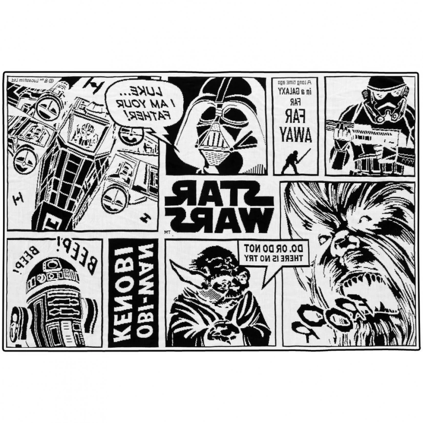 Плед Star Wars, черный с белым фото 5