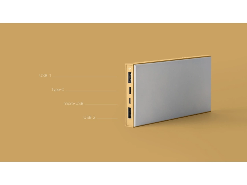 Внешний аккумулятор Rombica NEO ARIA Amber, 10000мАч, Soft-touch, PD, QCharge, Type-C, янтарный фото 6