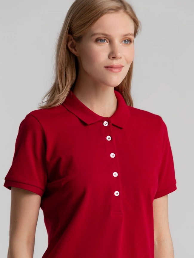 Рубашка поло женская Sunset красная, размер L фото 10