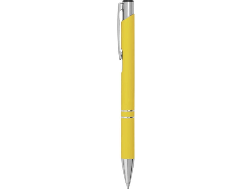 Ручка металлическая шариковая Legend Gum софт-тач, желтый фото 3
