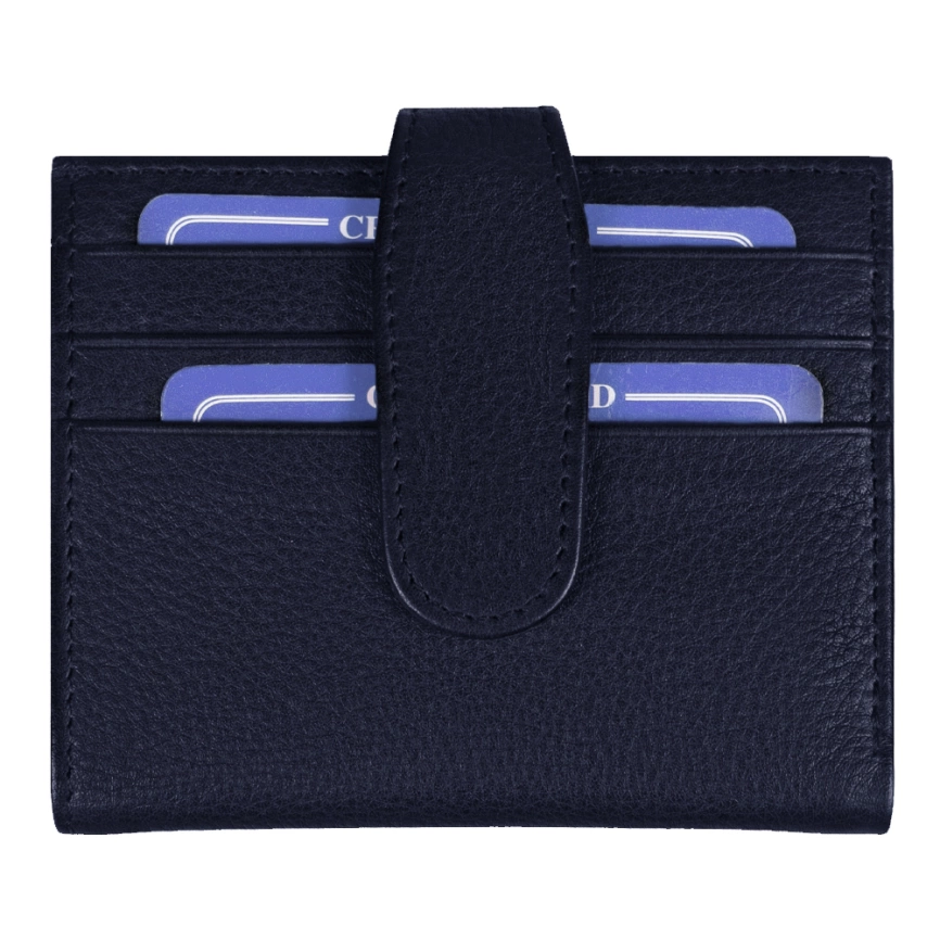 Футляр для кредитных карт и купюр/картхолдер Leather Road из нат. кожи, синий фото 1