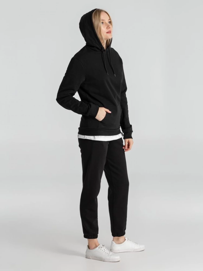 Толстовка с капюшоном унисекс Hoodie, черная, размер XL фото 17