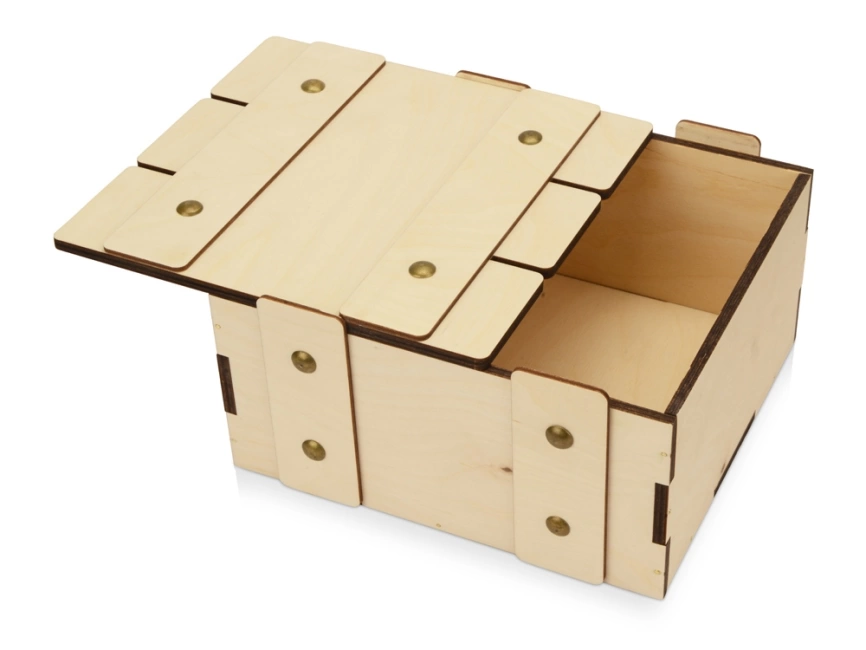 Деревянная подарочная коробка с крышкой Ларчик на бечевке фото 3
