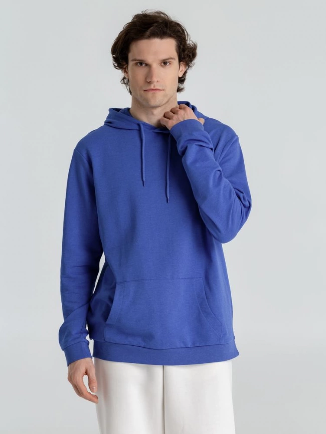 Толстовка с капюшоном унисекс Hoodie, ярко-синий меланж, размер L фото 15