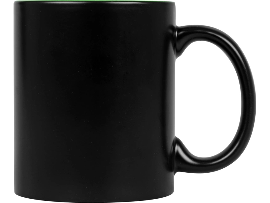 Кружка с покрытием для гравировки Subcolor BLK, черный/зеленое яблоко фото 3