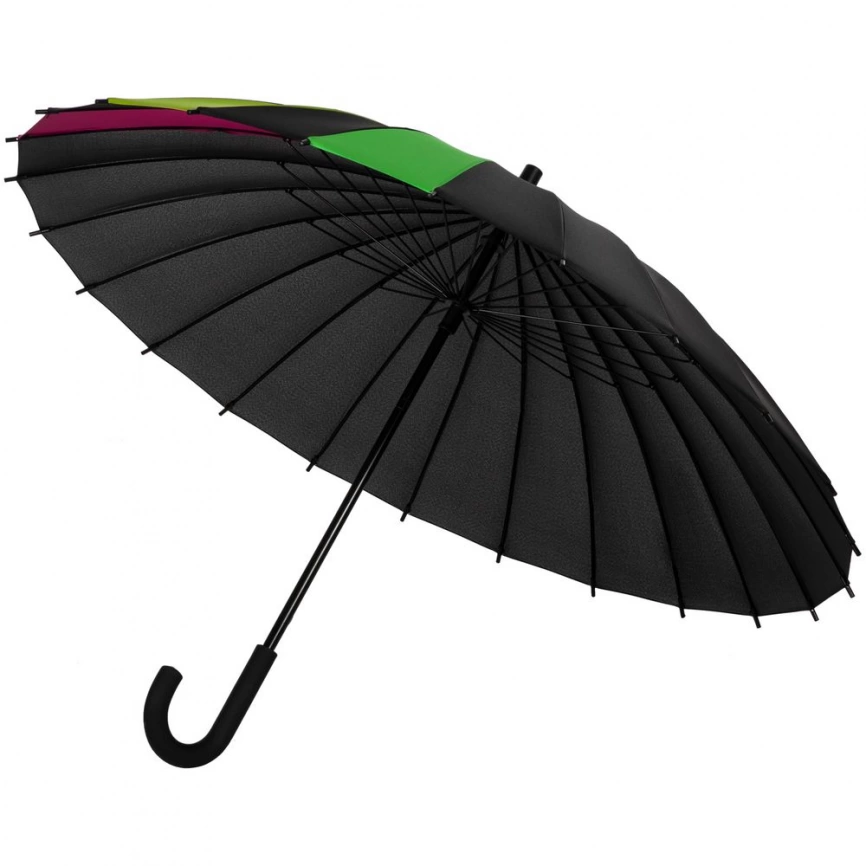 Зонт-трость «Спектр», черный неон фото 2