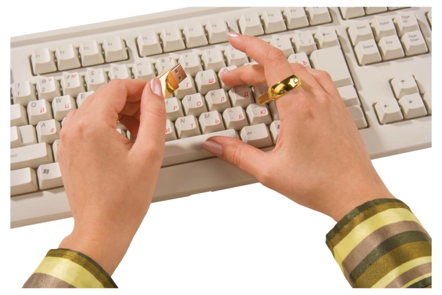 Флешка «Кольцо», 8 Гб, золотистая фото 4