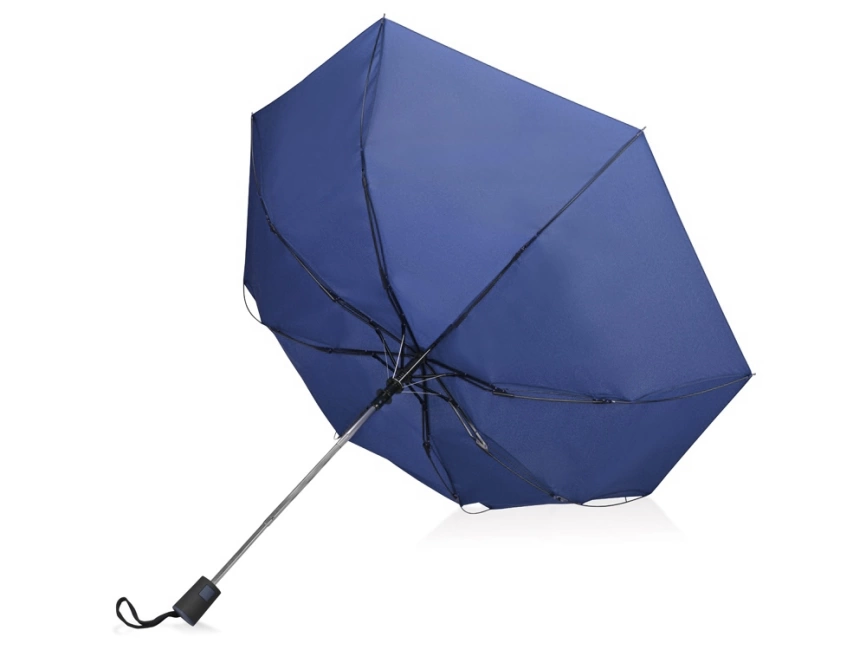 Зонт складной Irvine, полуавтоматический, 3 сложения, с чехлом, темно-синий фото 3