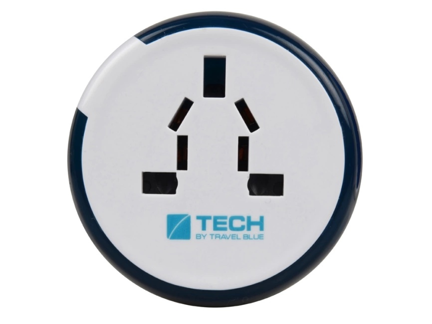 Адаптер с 2-умя USB-портами для зарядки Travel Blue Twist & Slide Adaptor голубой/белый фото 8