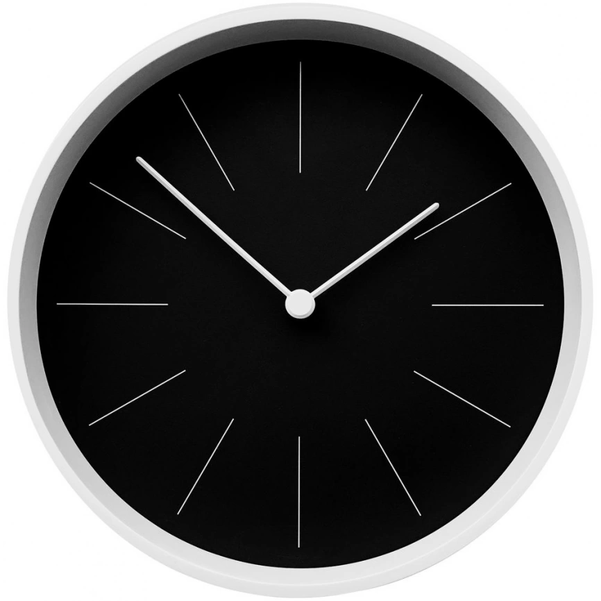 Часы настенные Neo, черные с белым фото 4