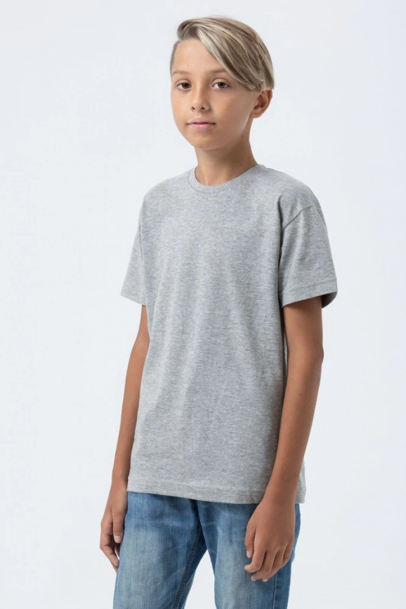 Футболка детская Regent Fit Kids, серый меланж, на рост 96-104 см (4 года) фото 6