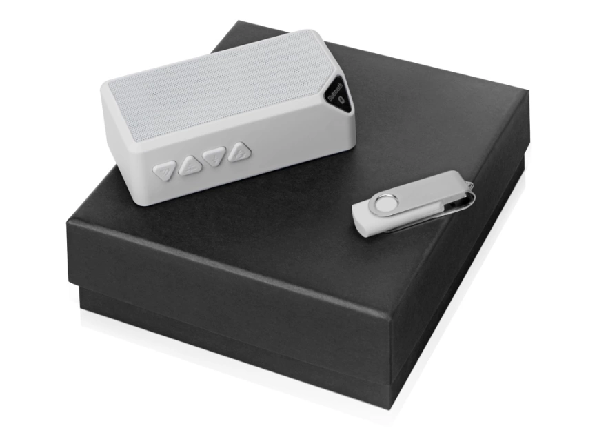 Подарочный набор Move-it с флешкой и портативной колонкой, белый фото 1