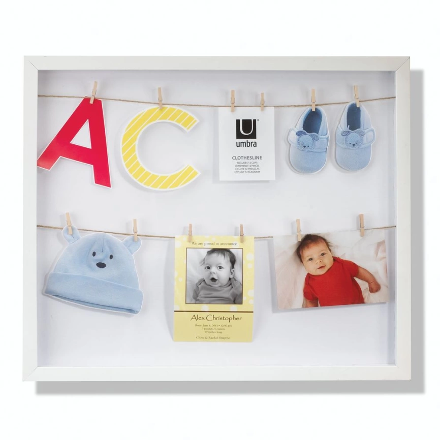 Панно для фотографий Clothesline Shadowbox фото 1