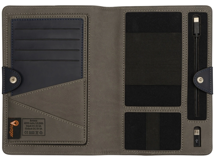 Органайзер с зарядным устройством Wanderer, 4000 mAh, темно-синий фото 7