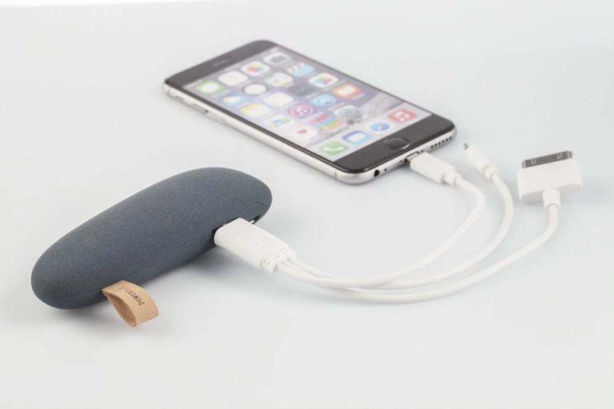 Внешний аккумулятор Pebble 2600 мАч, серо-синий фото 3