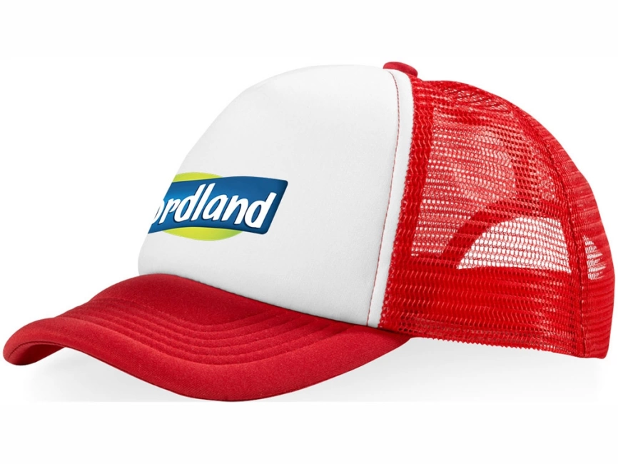 Бейсболка Trucker, красный/белый фото 3