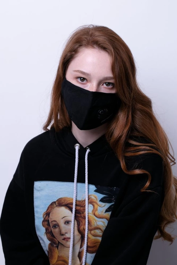 Многоразовая маска с прополисом PropMask, хлопковая, черная фото 3