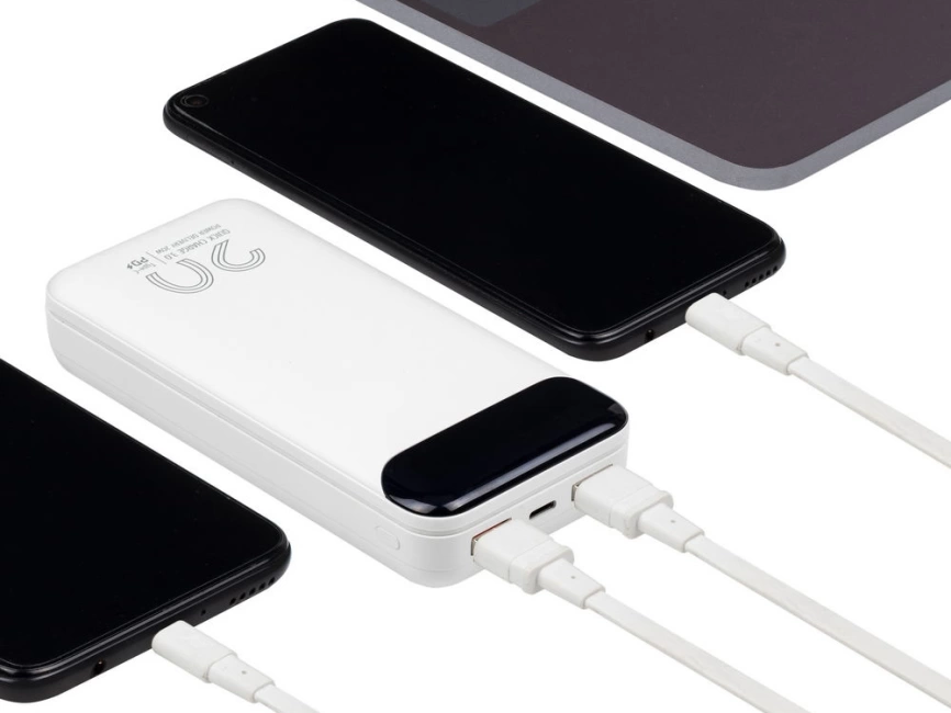 RIVACASE VA2580 (20 000mAh), QC/PD 20W внешний аккумулятор с дисплеем, белый /24 фото 13
