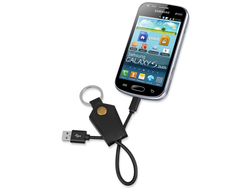 Кабель-брелок USB-MicroUSB Pelle, черный фото 4