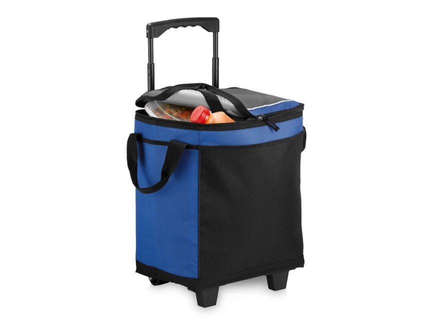 Сумка-холодильник на роликах на 32 банки, ярко-синий/черный фото 1